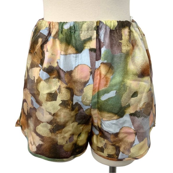 Nanushka Mary Watercolor Twill Silk Overlapping Side Seam Shorts SMALL NWT - Picture 5 of 6